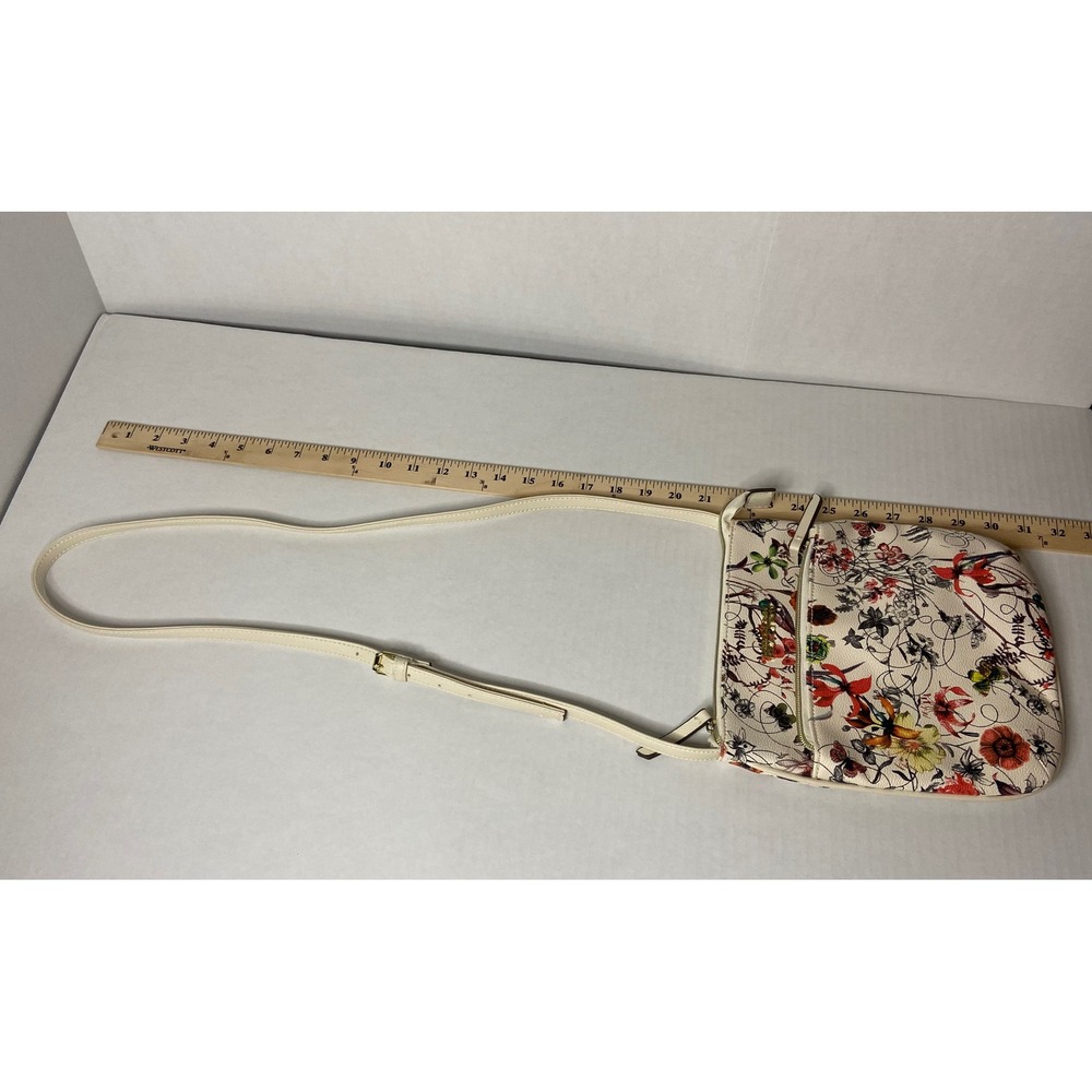 Kenneth Cole Reaction Floral Print Crossbody Bag‎ Cream Multi Color Small - Picture 9 of 16